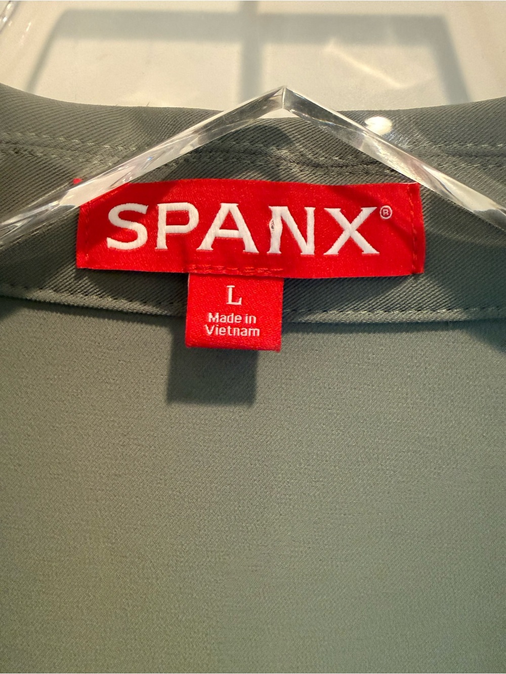 SPANX CarryOn Collared Tee Oversized Short Sleeve Shirt Eucalyptus Green Large - Picture 5 of 8